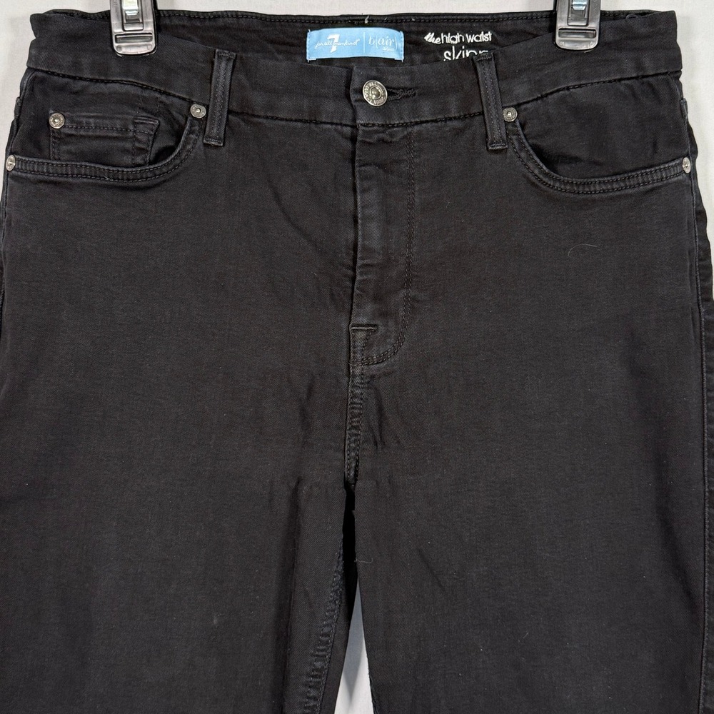 7 For All Mankind Blair High Waist Skinny Jeans Black Womens 31 AU0211930A - Picture 3 of 11